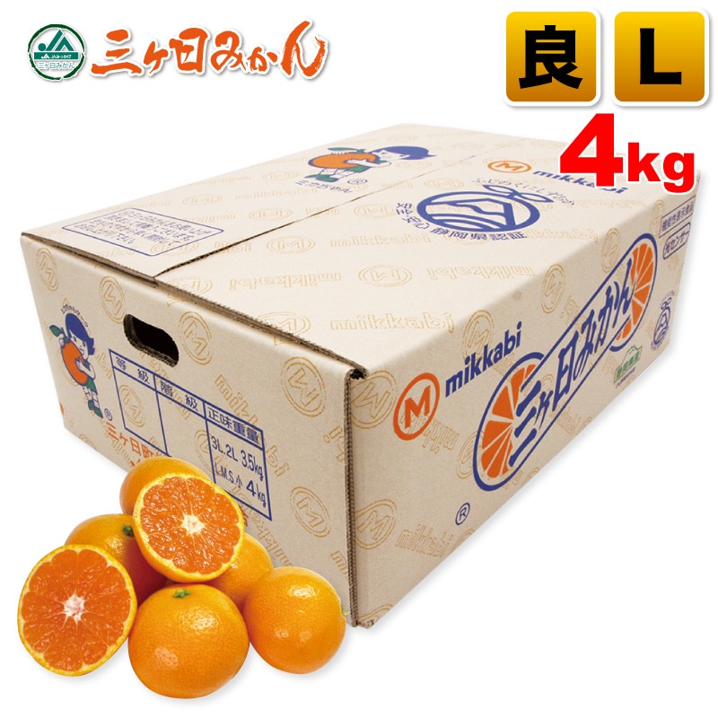 三ヶ日みかん 良品 Lサイズ 4kg